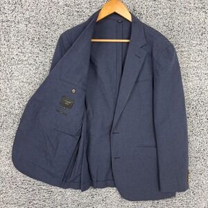 J Crew Ludlow Blazer Mens 38S Blue Cotton Linen Slim 2 Button Sport Coat Jacket